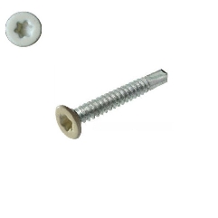 Vis autoperceuses 4,8x38 mm RAL 1015 ton pierre tête fraisée Torx par 100