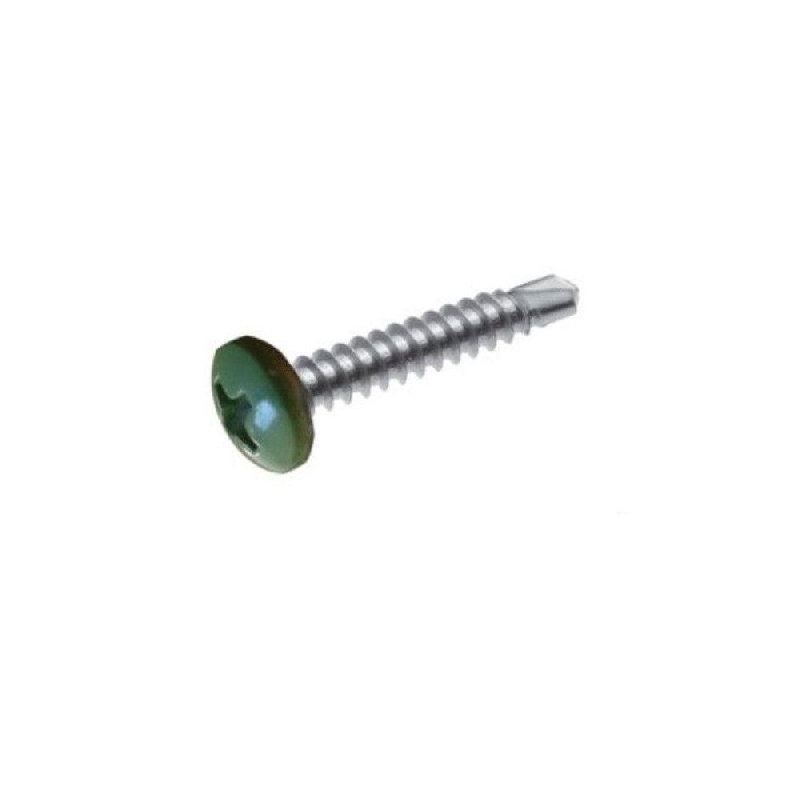 Vis autoperceuses 4,2x16 mm RAL 6011 Vert Réséda tête cylindrique Ph par 100