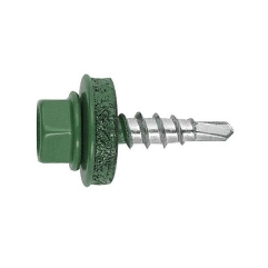 Vis autoperceuses 4,8x35 mm RAL 6005 vert tête hexagonale par 100