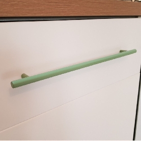 Poignée de cuisine vert pâle entraxe 320 mm longueur 385 mm Inox AISI 304