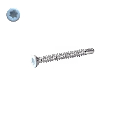 Vis autoperceuses 4,2x16 mm RAL 9010 blanc pur tête fraisée Torx par 100