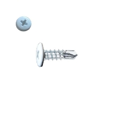 Vis autoperceuse 4,2x25 mm blanc pur RAL 9010 tête type rivet par 100