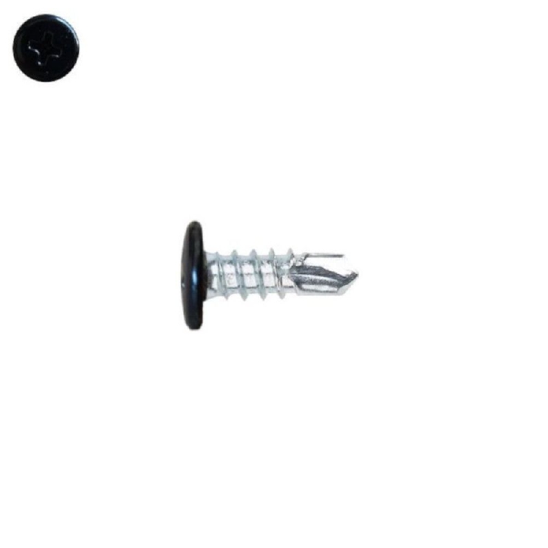 Vis autoperceuse 4,2x19 mm RAL 9005 noir foncé tête type rivet par 100