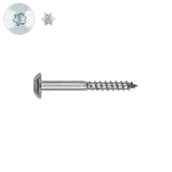 Vis de penture inviolable 7x50 mm tête martelé INOX A2 par 100