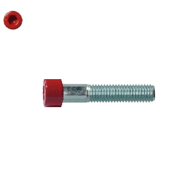 Vis à métaux Rouge M8x60 mm tête cylindrique 6 pans creux acier zingué 8.8 par 50