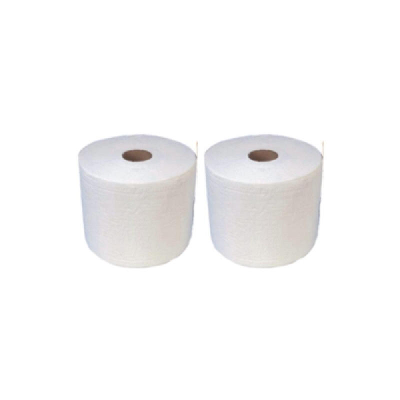 Lot de 2 bobines d'essuyage blanc