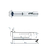 Chevilles anti-rotations tête hexagonale M10x100 mm par 10