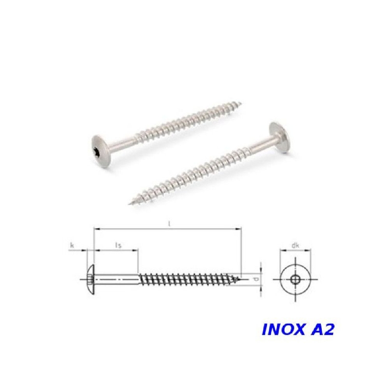 Vis pour panneaux de façade 5,5x25 mm Inox A2 par 100