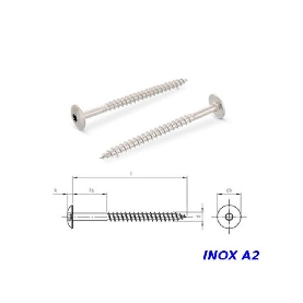 Vis pour panneaux de façade 5,5x25 mm Inox A2 par 100