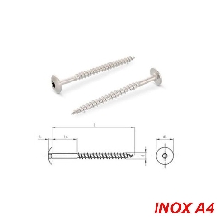 Vis pour panneaux de façade 4,8x25 mm Inox A4 par 100