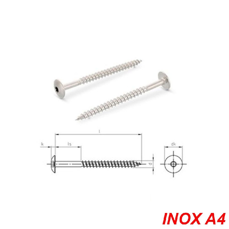 Vis pour panneaux de façade 4,8x25 mm Inox A4 par 100