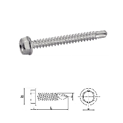 Vis autoperceuses 3,9x9,5 mm tête hexagonale acier zn par 500