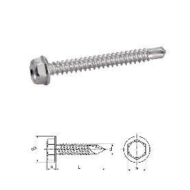 Vis autoperceuses 3,9x9,5 mm tête hexagonale acier zn par 500