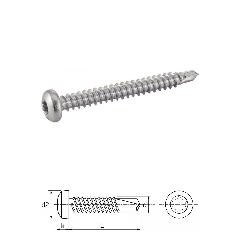 Vis autoperceuses 3,5x9,5 mm tête cylindrique Tx Inox A2 par 200