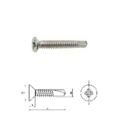 Vis autoperceuses 4,2x19 mm tête fraisée Ph Acier Zn par 500