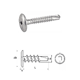 Vis autoperceuses 4,8x32 mm tête extra large empreinte carrée zn par 250