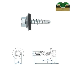 Vis autoperceuses 4,8x19 mm avec joint P14 support bois zn par 250