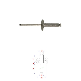 Rivets aveugles tête large 4,8x10 mm DIN 7337C Inox A2 / Inox A2 par 250