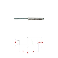 Rivets aveugles Alu/Alu 4,8x8 mm DIN 7337A par 500