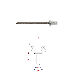 Rivets aveugles étanches 3,2x8 mm Alu/Acier par 500