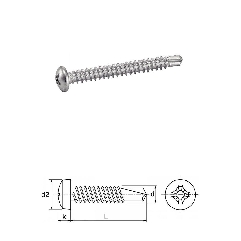 Vis autoperceuses 3,5x9,5 mm tête cylindrique Ph Zn  DIN 7504 M par 500