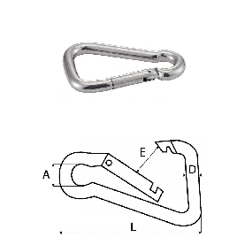 Mousqueton asymétrique Inox A4 D 8mm