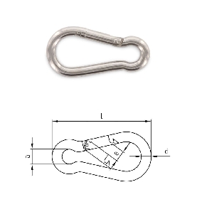 Mousqueton Inox A4 6x60 mm