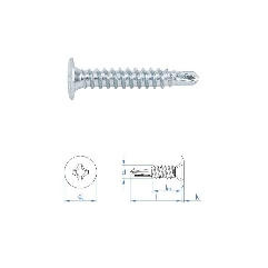 Vis autoperceuses 4,2x14 mm tête extra-plate zinguée par 500