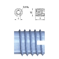 Insert à visser M5 DIN 7965 fendue acier zingué par 100