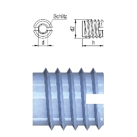 Insert à visser M5 DIN 7965 fendue acier zingué par 100