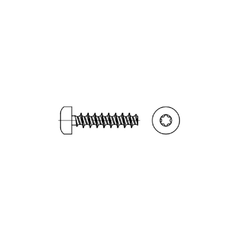 Vis pour thermoplastique 4x12 mm Tx zinguée par 500