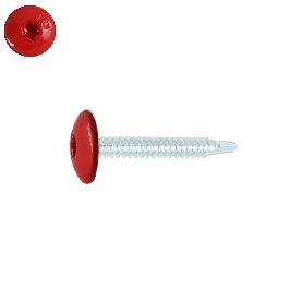 Vis penture autoperceuses 4,8x38 mm RAL 3020 rouge signalisation zinguées par 50