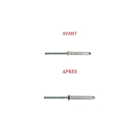 Rivets tête fraisée 3,2x10 mm couleur au choix tête large alu acier par 1000