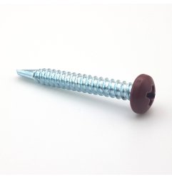 Vis autoperceuses 4,8x38 mm RAL 8012 brun rouge tête cylindrique Ph zinguées par 100