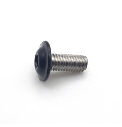 Vis à métaux M5x12 mm RAL 9005 noir foncé tête bombée six pans creux à embase Inox A2 par 50