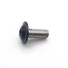 Vis à métaux M5x12 mm RAL 9005 noir foncé tête bombée six pans creux à embase Inox A2 par 50