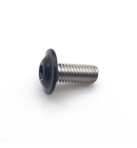Vis à métaux M5x12 mm RAL 9005 noir foncé tête bombée six pans creux à embase Inox A2 par 50