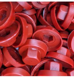 Capuchons 8 mm RAL 3011 rouge brun pour vis autoperceuses hexagonales 4,8 mm & 5,5 mm par 100