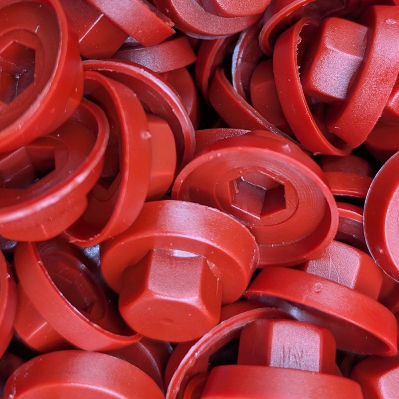 Capuchons 8 mm RAL 3011 rouge brun pour vis autoperceuses hexagonales 4,8 mm & 5,5 mm par 100 Capuchons 8 mm RAL 3011 rouge brun pour vis autoperceuses hexagonales 4,8 mm & 5,5 mm par 100