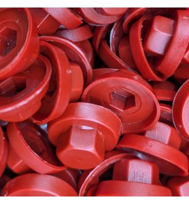 Capuchons 8 mm RAL 3011 rouge brun pour vis autoperceuses hexagonales 4,8 mm & 5,5 mm par 100
