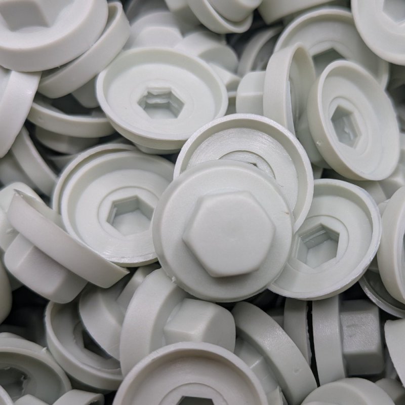Capuchons 8 mm RAL 9002 blanc gris pour vis autoperceuses hexagonales 4,8 mm & 5,5 mm par 100 Capuchons 8 mm RAL 9002 blanc gris pour vis autoperceuses hexagonales 4,8 mm & 5,5 mm par 100