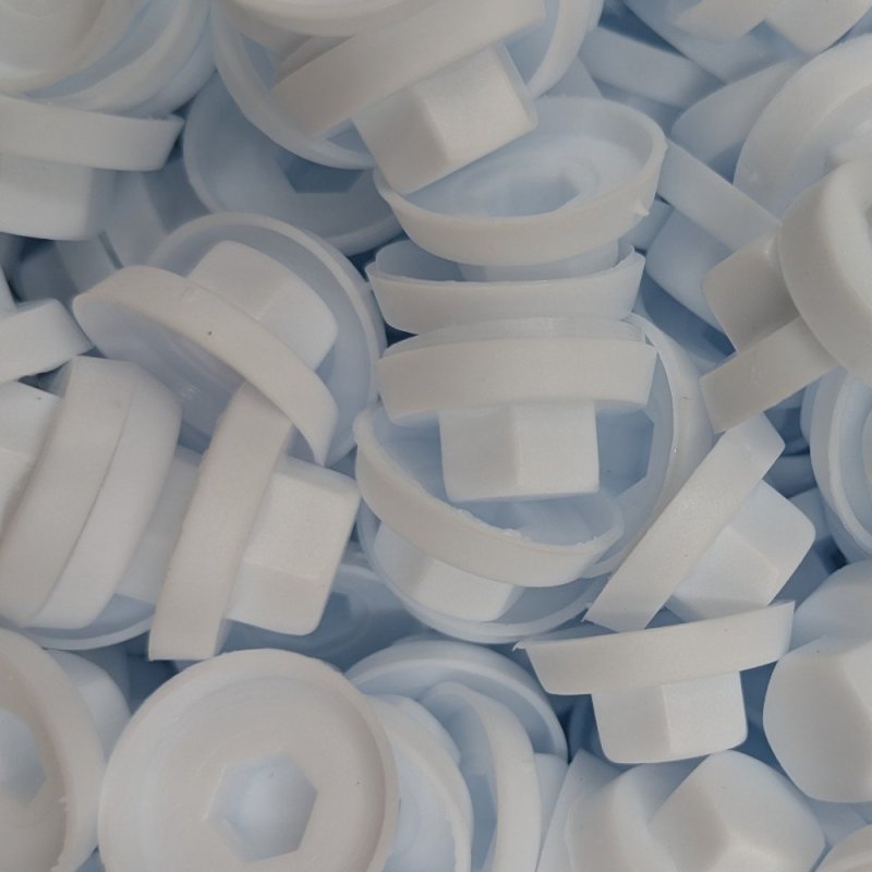 Capuchons 8 mm RAL 9018 blanc pour vis autoperceuses hexagonales 4,8 mm & 5,5 mm par 100 Capuchons 8 mm RAL 9018 blanc pour vis autoperceuses hexagonales 4,8 mm & 5,5 mm par 100