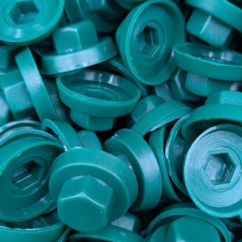 Capuchons 8 mm RAL 6028 vert pour vis autoperceuses hexagonales 4,8 mm & 5,5 mm par 100 Capuchons 8 mm RAL 6028 vert pour vis autoperceuses hexagonales 4,8 mm & 5,5 mm par 100