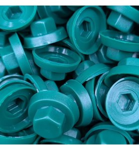 Capuchons 8 mm RAL 6028 vert pour vis autoperceuses hexagonales 4,8 mm & 5,5 mm par 100