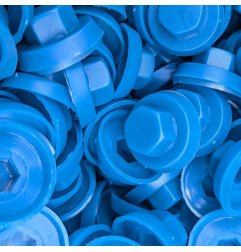 Capuchons 8 mm RAL 5019 bleu pour vis autoperceuses hexagonales 4,8 mm & 5,5 mm par 100