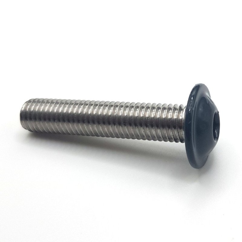 Vis à métaux M10x30 mm RAL 7016 gris anthracite tête bombée six pans creux à embase Inox A2 par 10