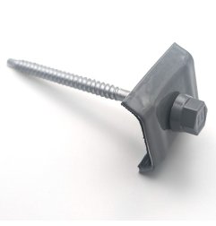 Vis pour bac acier et cavalier 6,3x100 mm RAL 7037 gris poussière kit pour sommet de nervure par 20