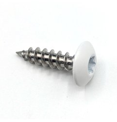 Vis penture 6x35 mm Inox A2 blanc de sécurité RAL 9016 par 50