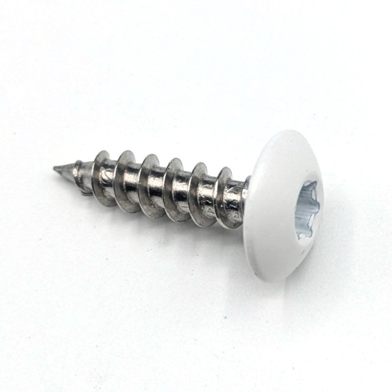 Vis penture 6x25 mm Inox A2 blanc de sécurité RAL 9016 par 50 Vis penture 6x25 mm Inox A2 blanc de sécurité RAL 9016 par 50
