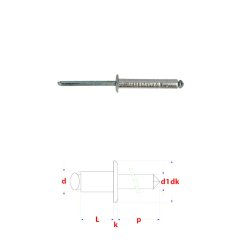 Rivets aveugle 4,8x10 mm Aluminium Aluminium DIN 7337A par 500